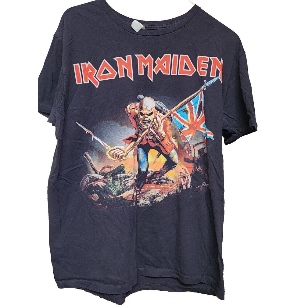 Iron maiden The Trooper Black T-Shirt 2014 Metal Hair Band Rock Size Large